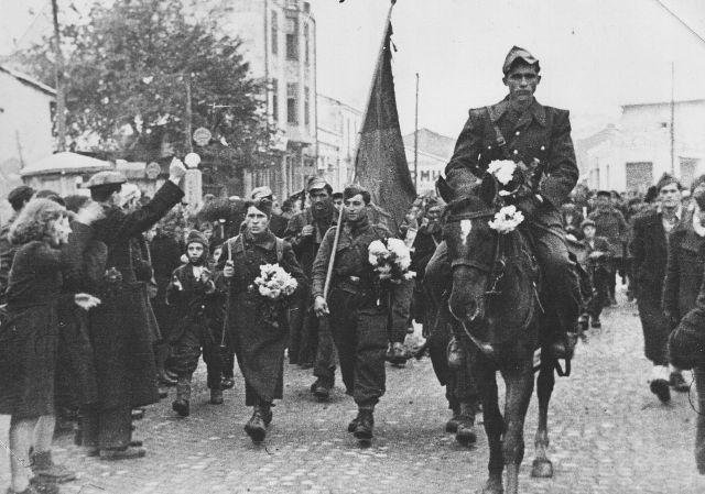 Partisans in liberated Skopje 1944